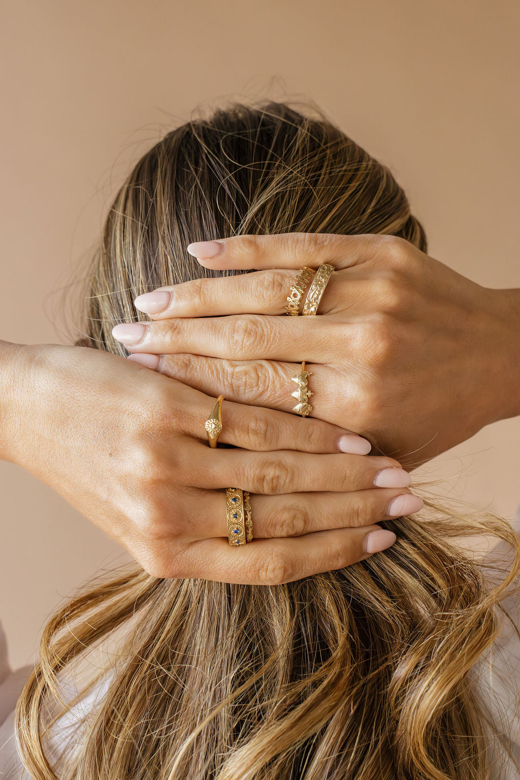 Sacred Hearts of the Holy Family Ring in 18k Gold Plated