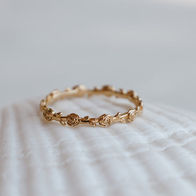 Mystical Rose Ring in 18k Gold Plated
