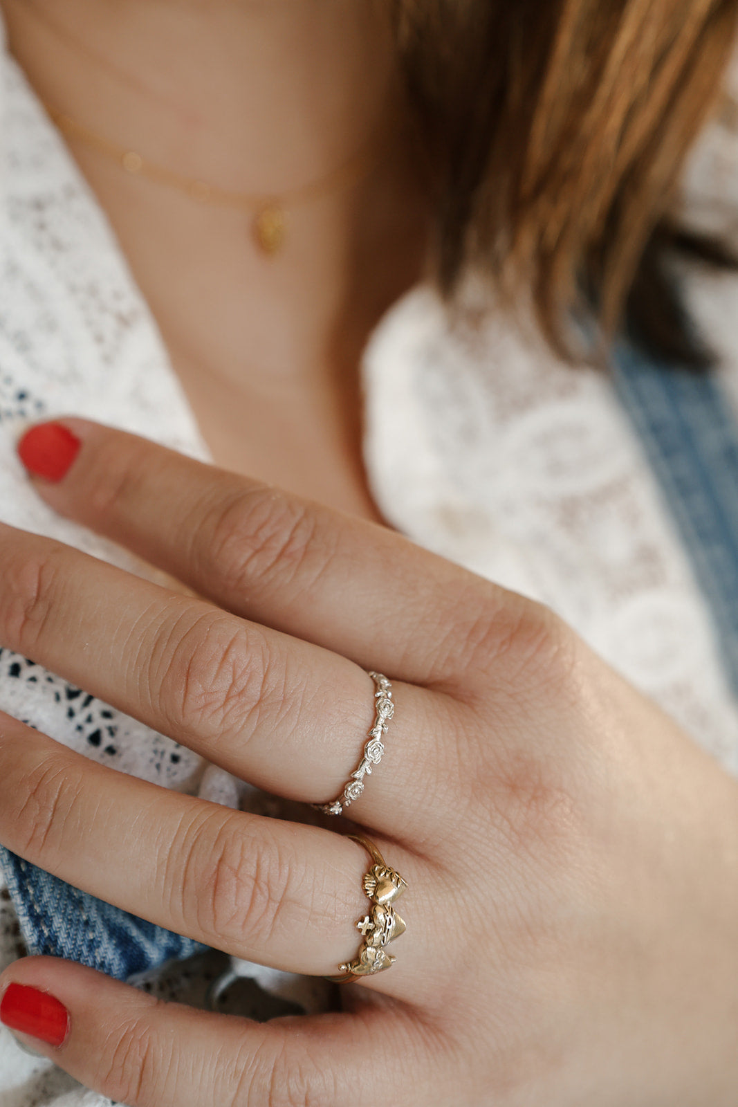 Sacred Hearts of the Holy Family Ring in 18k Gold Plated