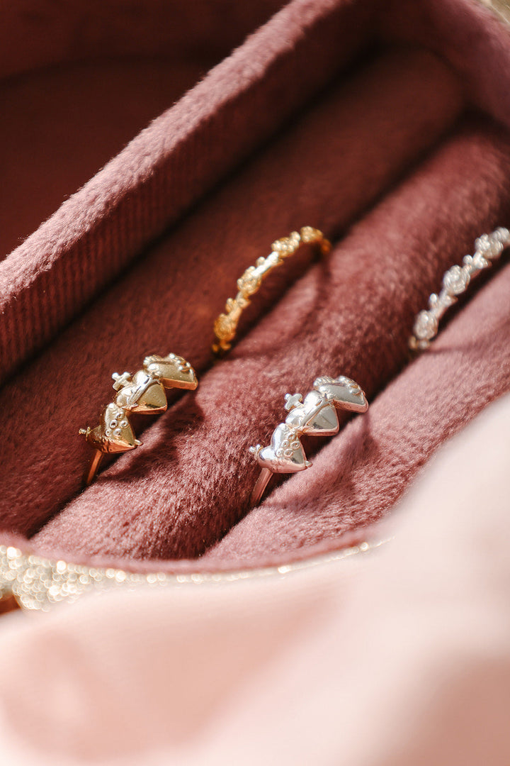 Sacred Hearts of the Holy Family Ring in 18k Gold Plated