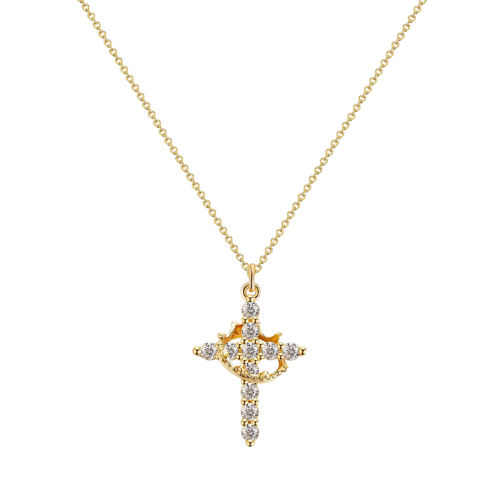 Elora Cross and Crown Necklace