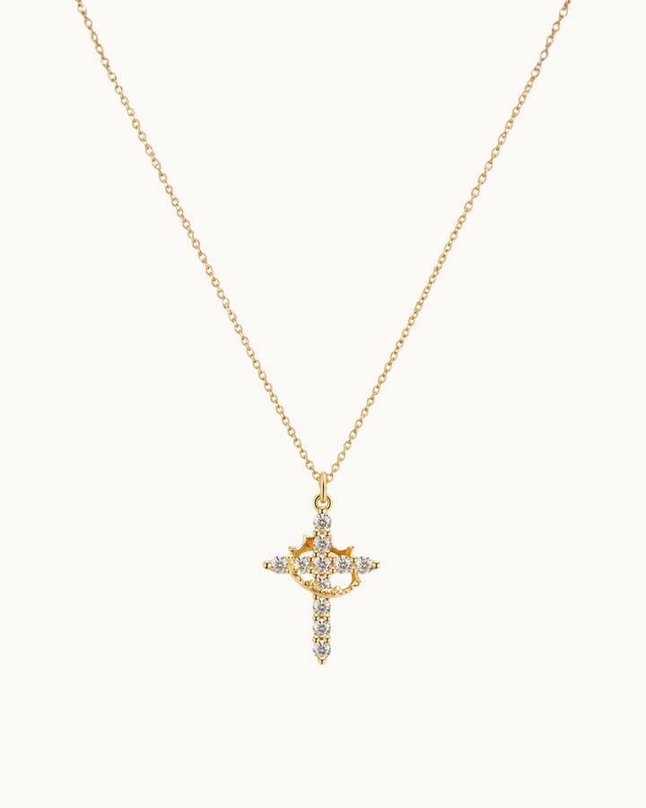 Elora Cross and Crown Necklace