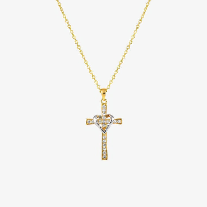 Two Tone Cross Necklace
