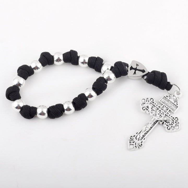 Chic Portable Pocket Rosary with Golden St. Benedict Medal & Crucifix
