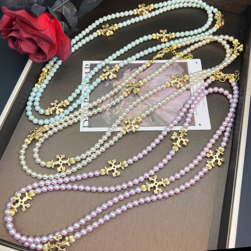 Purple & Pink Cat's Eye & Matte Glass Butterfly Rosary