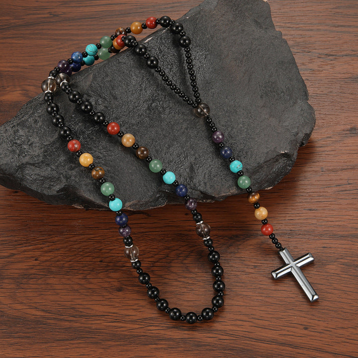 Handmade Rosary with Pink Round Beads & Crucifix, A Floral Tribute to the Sacred Heart