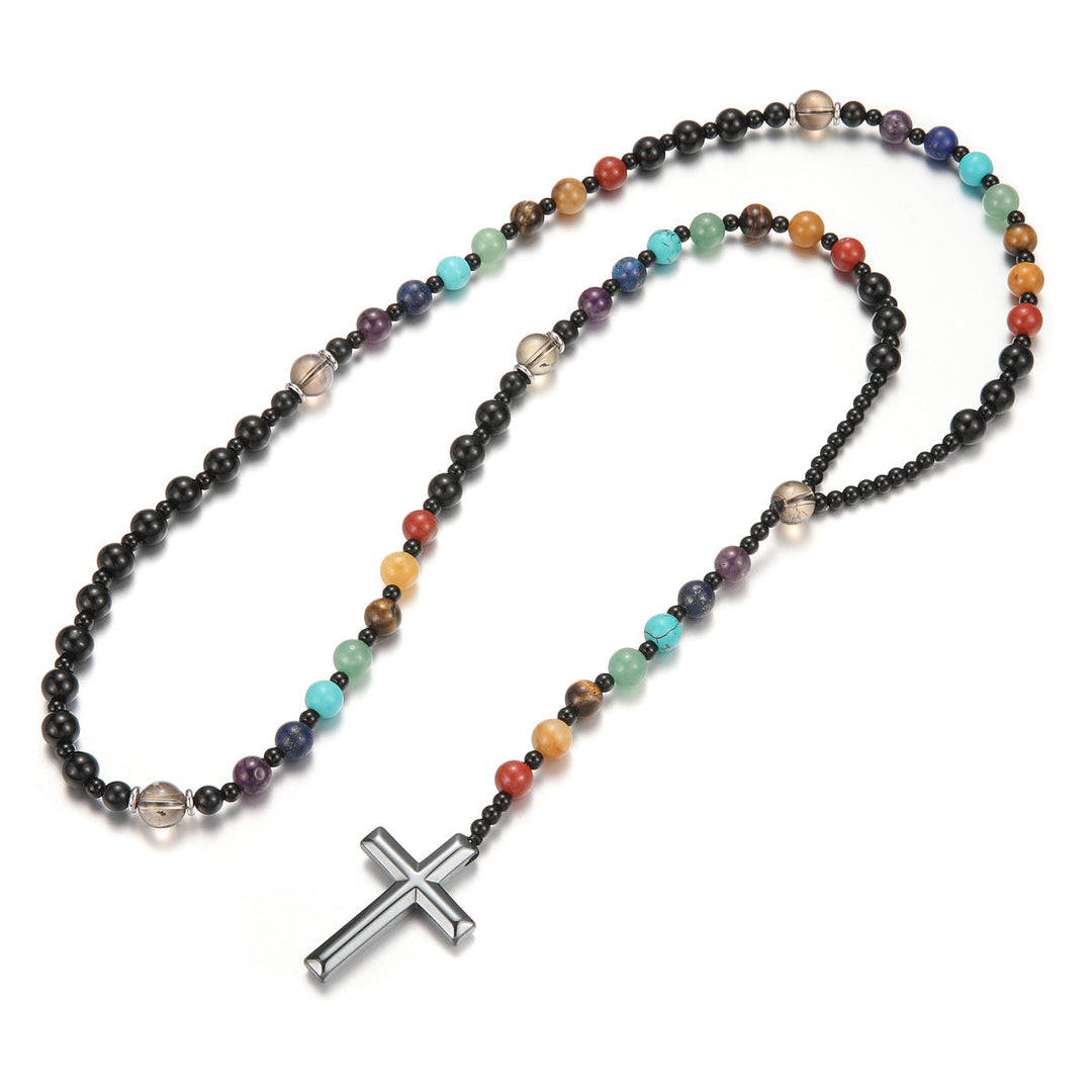 Handmade Rosary with Pink Round Beads & Crucifix, A Floral Tribute to the Sacred Heart