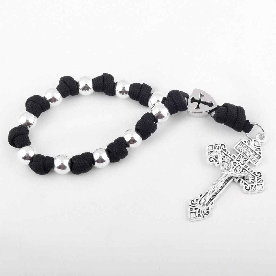 Chic Portable Pocket Rosary with Golden St. Benedict Medal & Crucifix