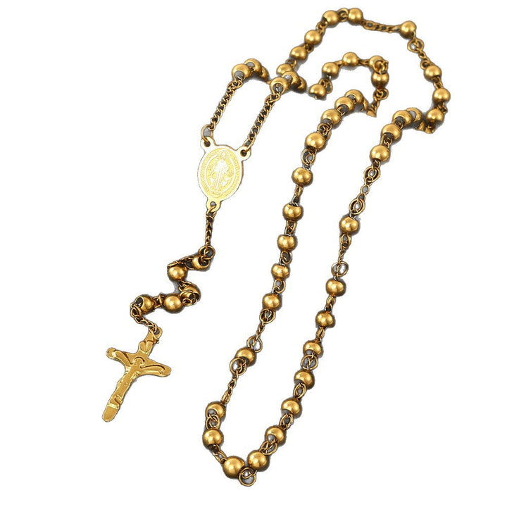 Stainless Steel Beads St. Benedict Crucifix Rosary