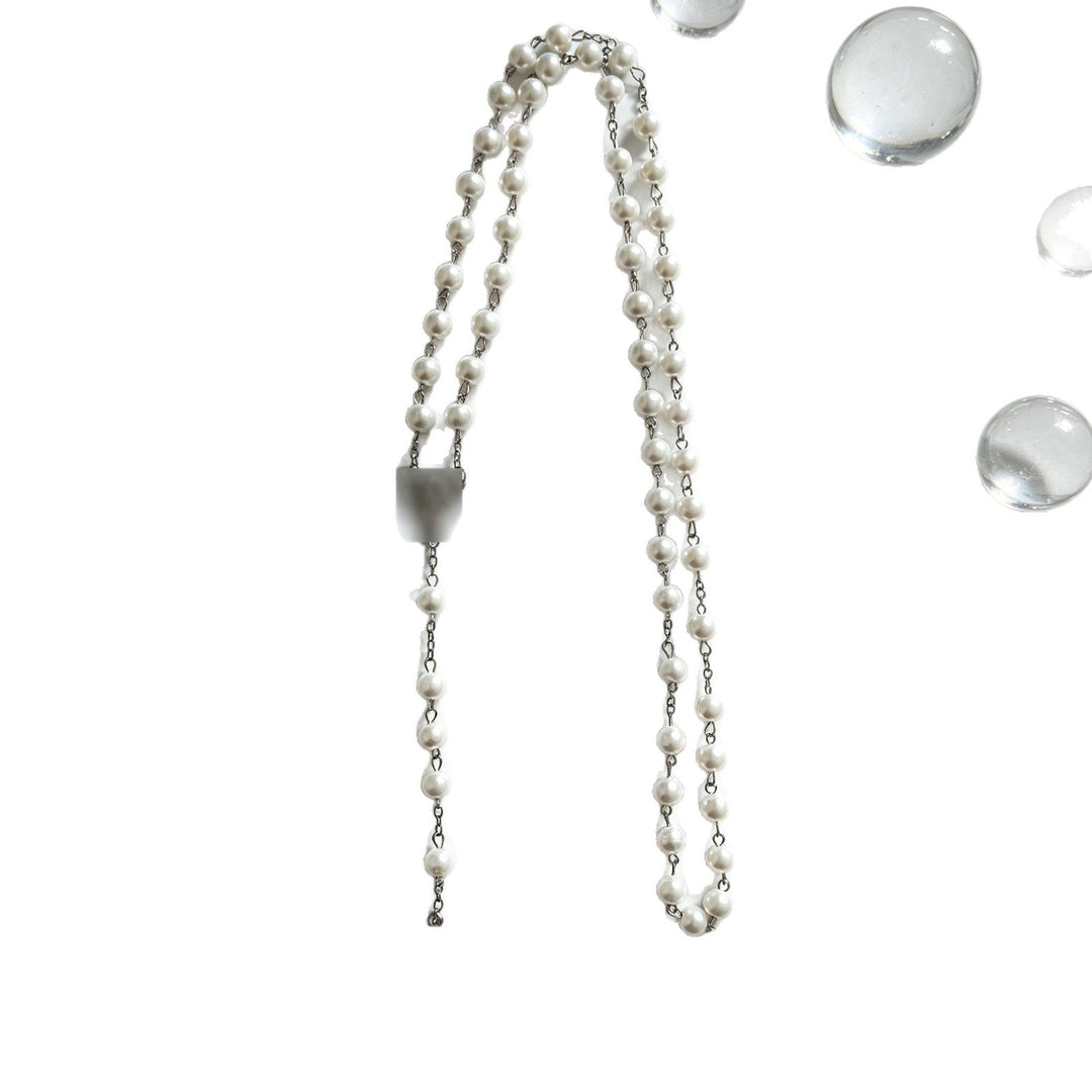 Miraculous Medal & Crucifix, White Pearl Ball Prayer Beads Rosary