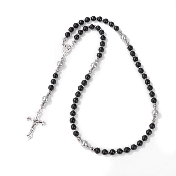Handmade St. Therese of Lisieux Medal & Crucifix, Lapis Lazuli & Map Stone Rosary