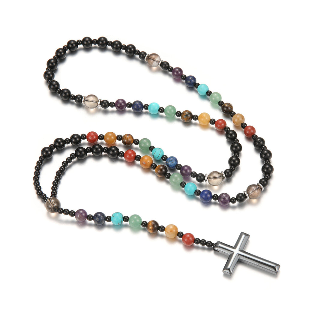 Handmade Rosary with Pink Round Beads & Crucifix, A Floral Tribute to the Sacred Heart