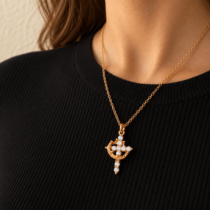Cross & Crown Necklace