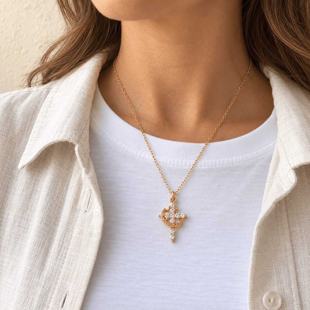 Cross & Crown Necklace