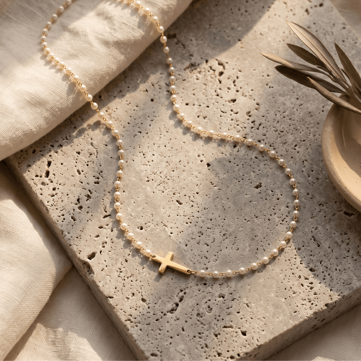 Cross & Pearls Necklace