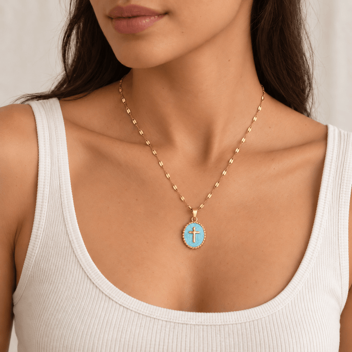 Enamel Cross Necklace