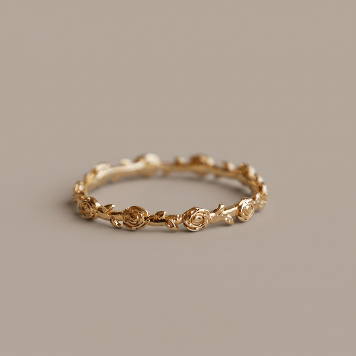 Mystical Rose Ring in 18k Gold Plated