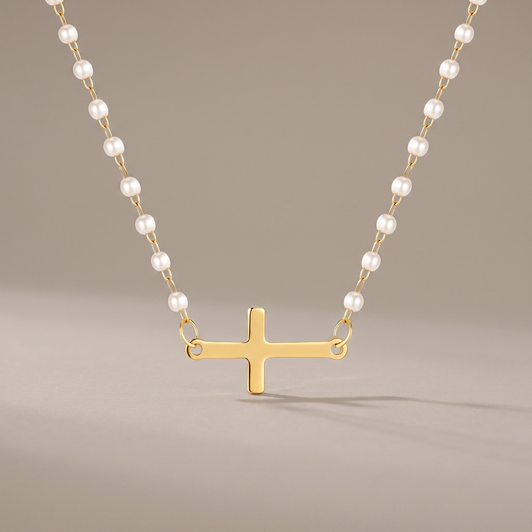 Pearl Cross Necklace