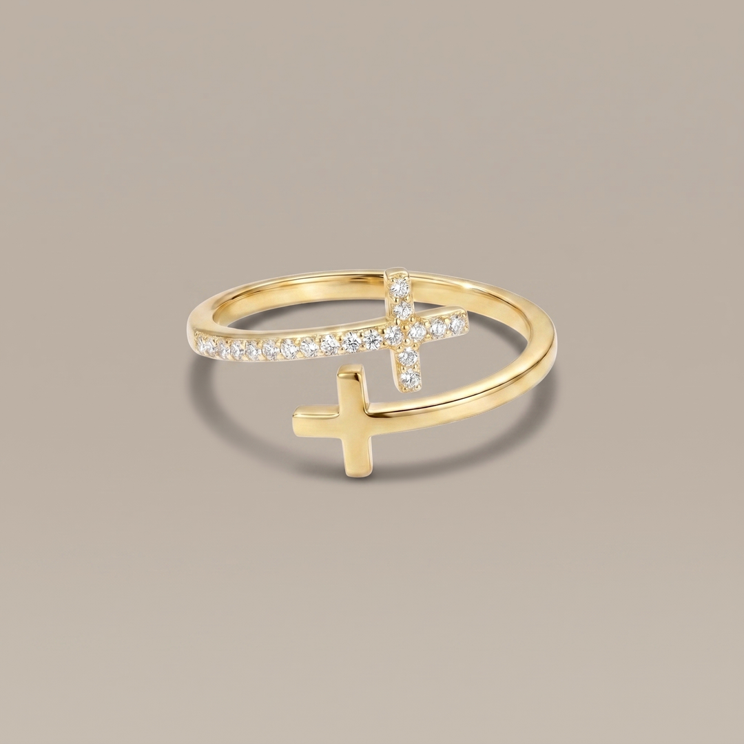 Wrapped Cross Ring