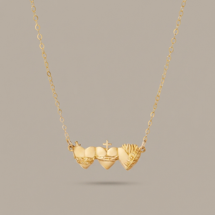 Sacred Hearts of the Holy Family Necklace