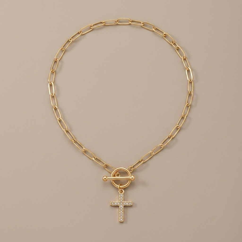 OT Buckle Cross Necklace
