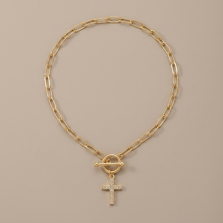 OT Buckle Cross Necklace