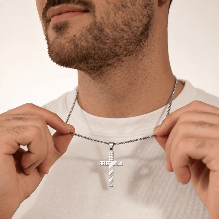 Patriotic American Flag Cross Necklace