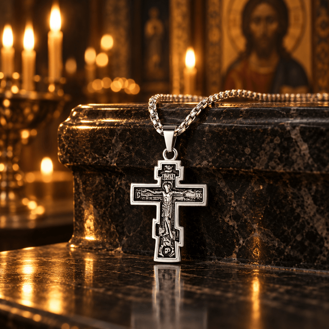 Russian Orthodox Cross Necklace