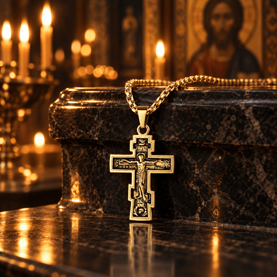 Russian Orthodox Cross Necklace