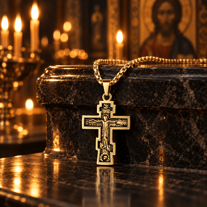Russian Orthodox Cross Necklace