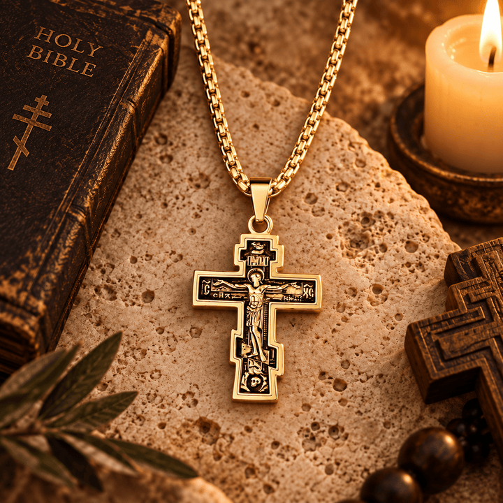Russian Orthodox Cross Necklace