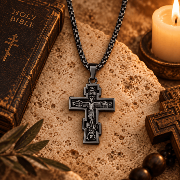 Russian Orthodox Cross Necklace