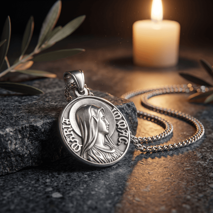 Virgin Mary Quarter Necklace