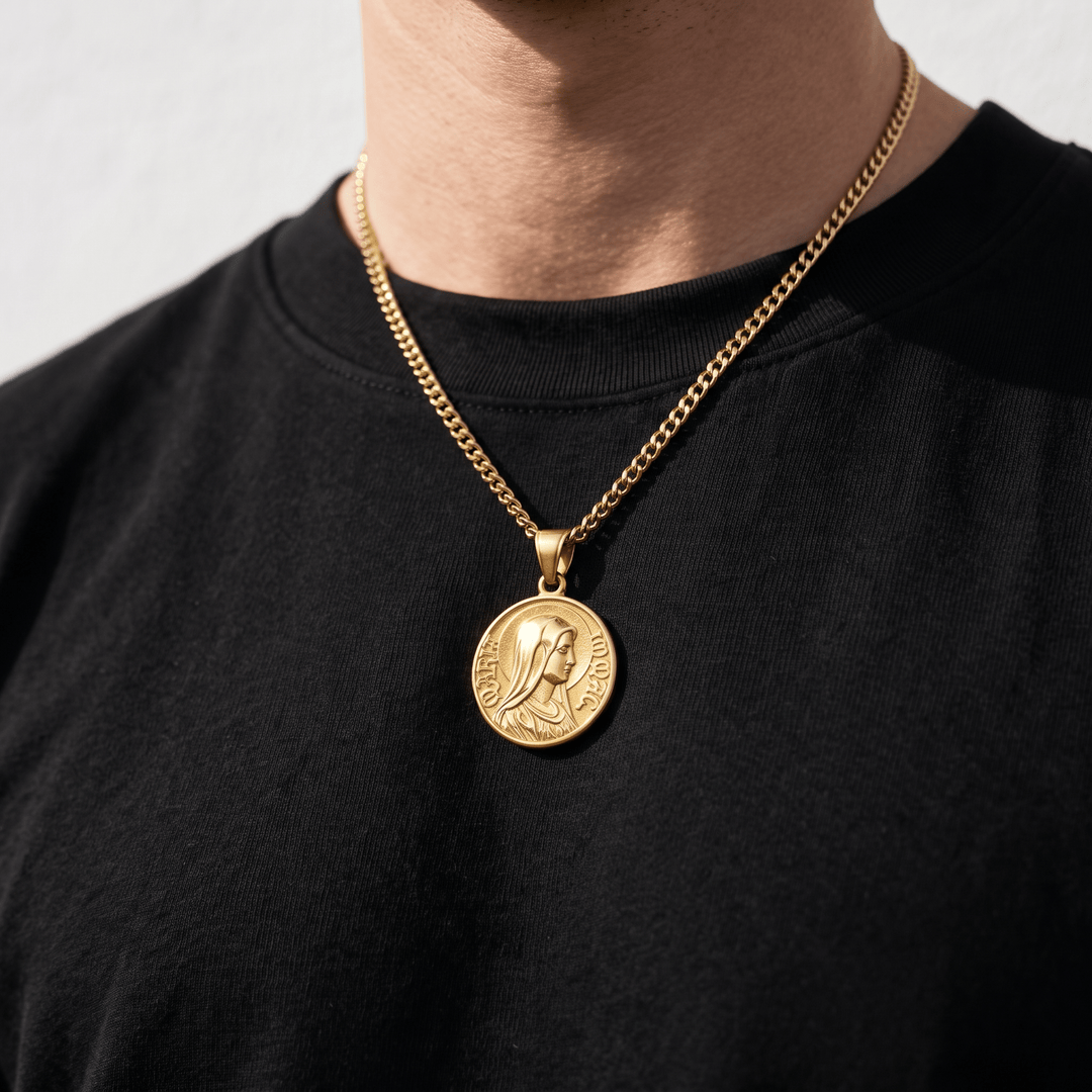 Virgin Mary Quarter Necklace