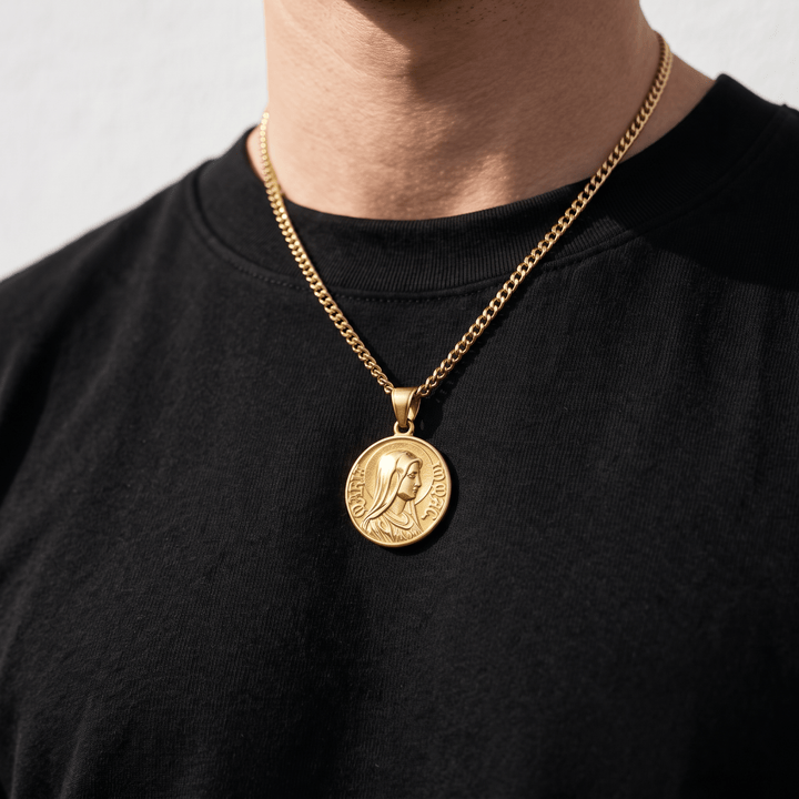 Virgin Mary Quarter Necklace