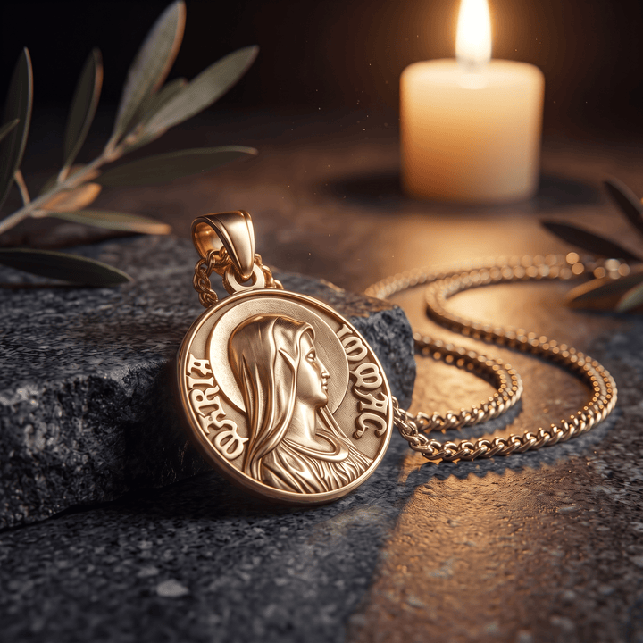 Virgin Mary Quarter Necklace